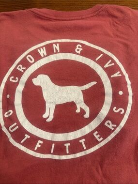 crown & ivy rose pink Short-Sleeve Tee with White Chest Logo
